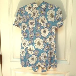 Prada short sleeved floral blouse